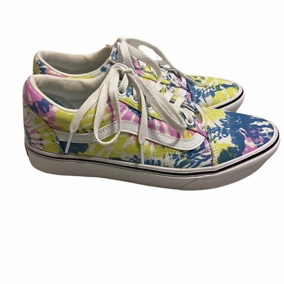 Unisex Vans Comfycush Old Skool Tie Dye Colorful Sneakers- size 10 - Picture 5 of 13
